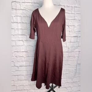 City chic Cute girl elbow sleeves dark ruby red midi dress new with tag size 12